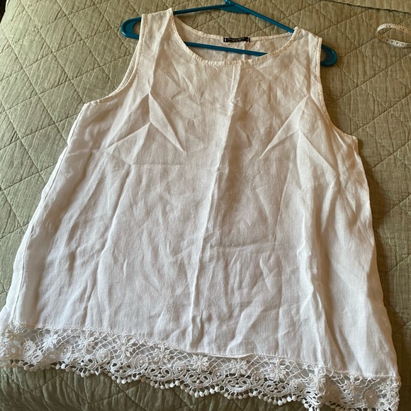 Lungo L ‘Arno 100% linen Italian Tank Size M - Picture 3 of 7